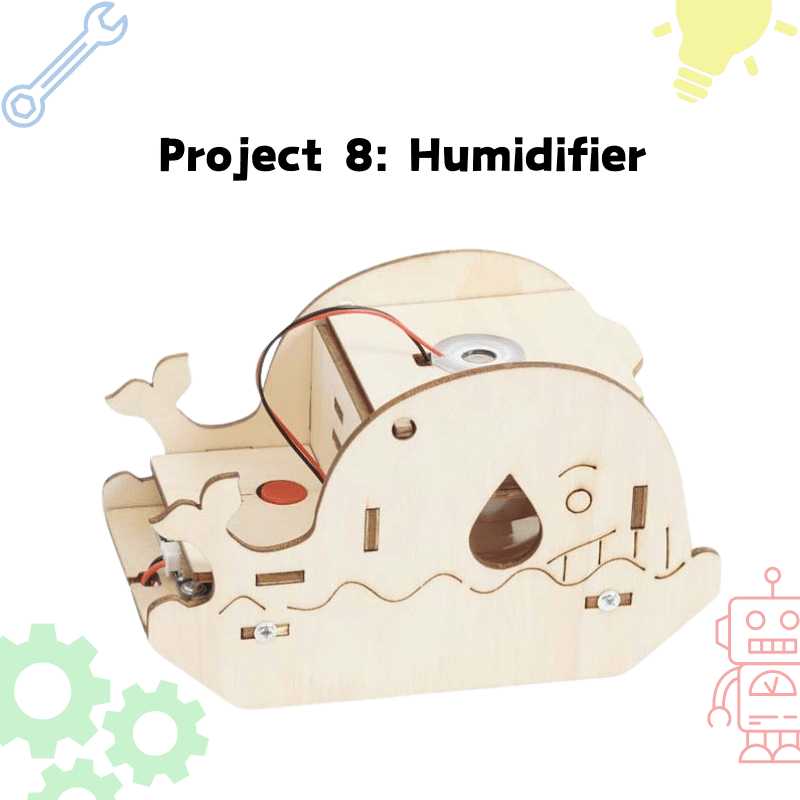 Advanced STEM kit to build a whale-shaped humidifier for kids aged 9–13