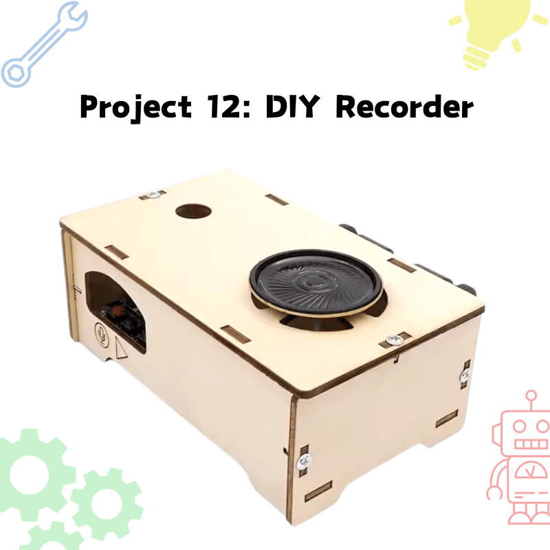 Advanced STEM kit to build a DIY voice recorder for kids aged 9–13