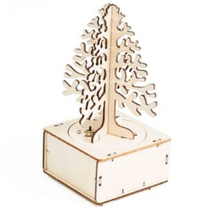 DIY wooden rotating LED Christmas tree STEM kit for kids – fun festive engineering project by STEMKids UK