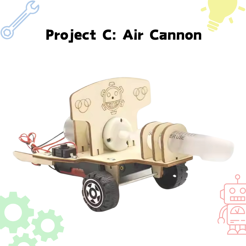 Advanced STEM project kit with build-your-own air cannon for kids aged 9–13